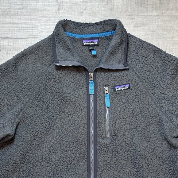 Patagonia Worn Wear Men's Retro Pile Solid Shearling Full Zip Jacket XL Gray - Picture 5 of 9